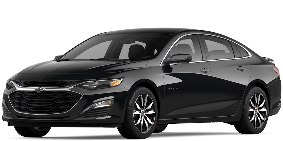 Chevrolet Malibu 2023 en noir mosaïque métallisé.