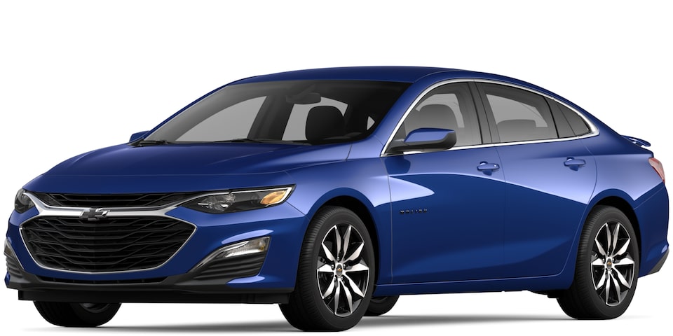 Chevrolet Malibu 2023 en bleu rivage métallisé.