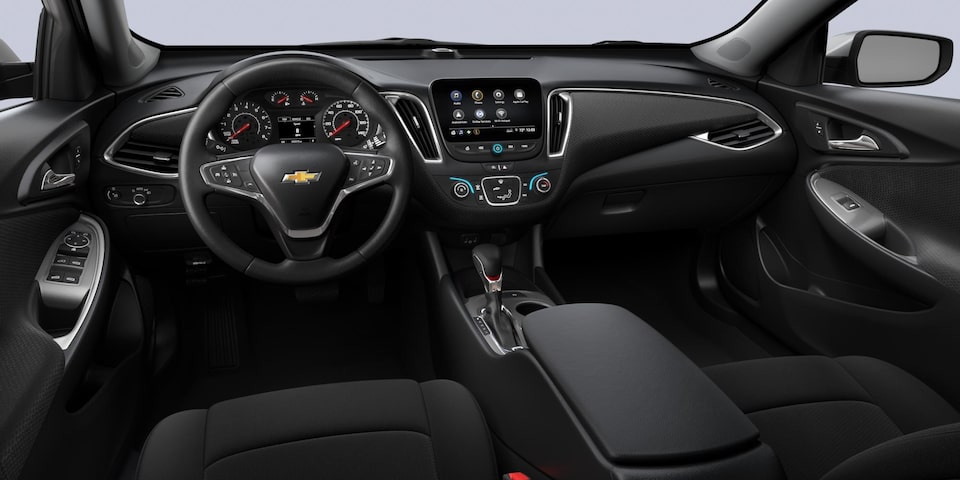 Chevrolet Malibu 2024 en tissu noir jais de catégorie supérieure.