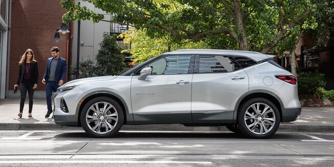 2022 Chevrolet Blazer Driver Side Profile Parked on Street.