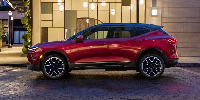 Left profile view of the 2023 Blazer.