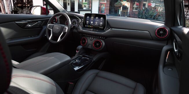 Front interior of the 2023 Chevrolet Blazer.