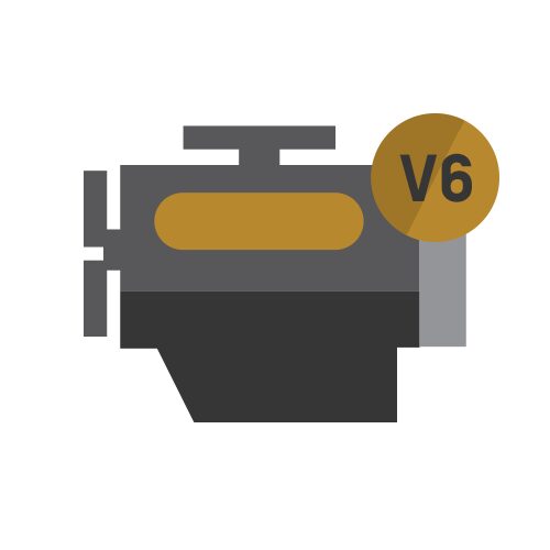 V6 engine icon.