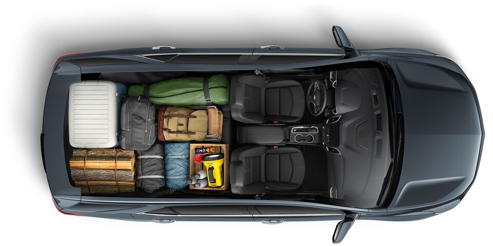 Birds-eye view of the incredible cargo space of the 2023 Chevrolet Equinox.