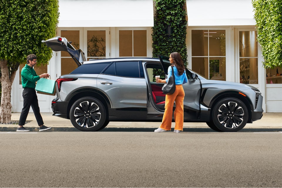 Exterior driver side view of the 2024 Blazer EV.