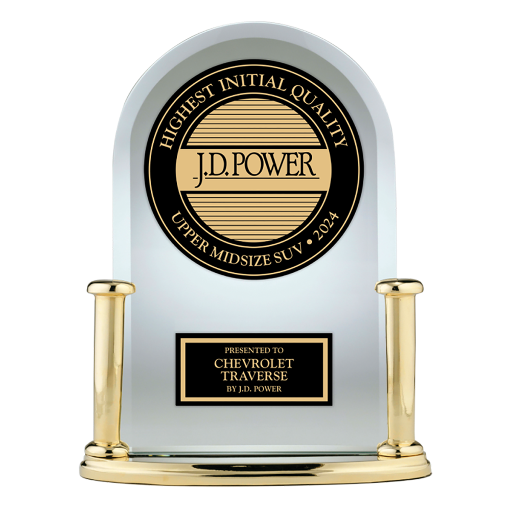 Prix JDP 2024 de qualité du véhicule pour le VUS Chevrolet Traverse 2025.