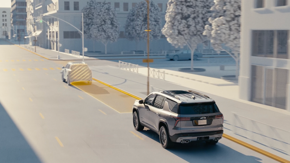 Vidéo du freinage d’urgence automatique du VUS Chevrolet Traverse 2025.