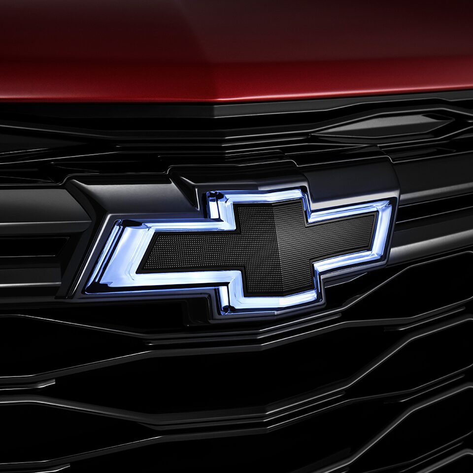 The backlit 2024 Chevrolet Equinox RS badging.
