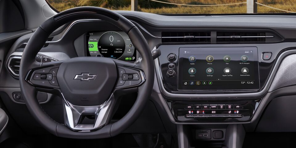 Chevrolet Super Cruise Technology Feature Interior Dashboard and Steering Wheel View.
