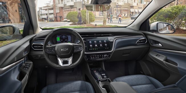 Chevrolet Bolt EUV 2022 : tableau de bord et console centrale.