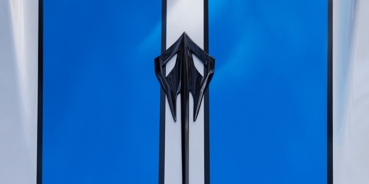 E-Ray emblem on exterior of the 2024 Chevrolet Corvette E-Ray.