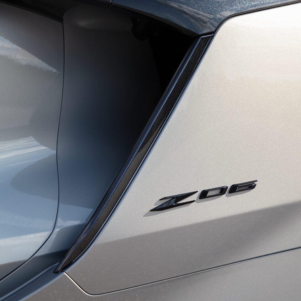 The iconic Z06 badging of the Chevrolet Corvette.