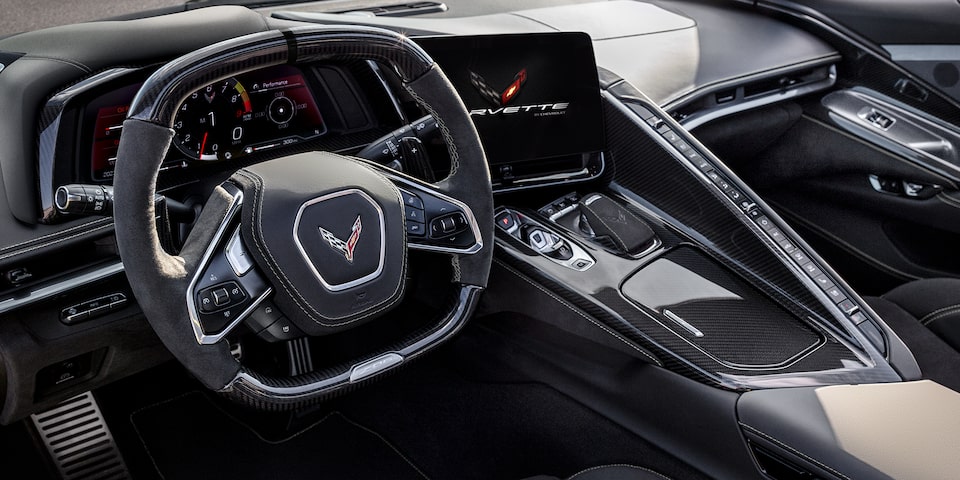 The technology & driver-focused interior of the Corvette Z06.