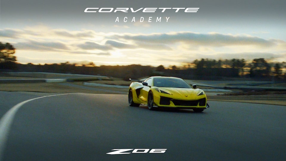 The 2024 Chevrolet Corvette Z06 taking a turn with ease on the track.