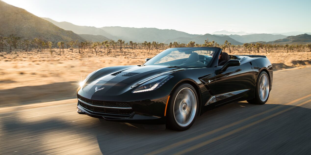 Exterior view of the 2019 Corvette Stingray convertible.
