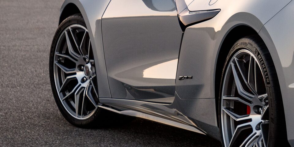 2023 Chevrolet Corvette Z06 Close-Up Of Wheels and Side Body.