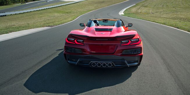 2023 Chevrolet Corvette Z06: Rear View Driving.