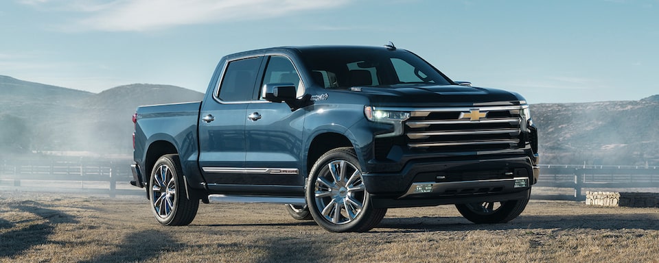 2022 Chevrolet Silverado 1500 Driving on an outdoor ranch.