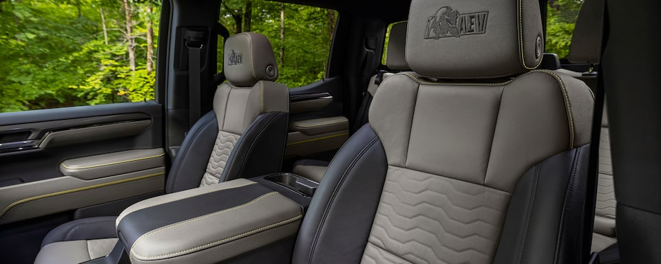 Interior of the 2023 Silverado ZR2 Bison Edition seats.