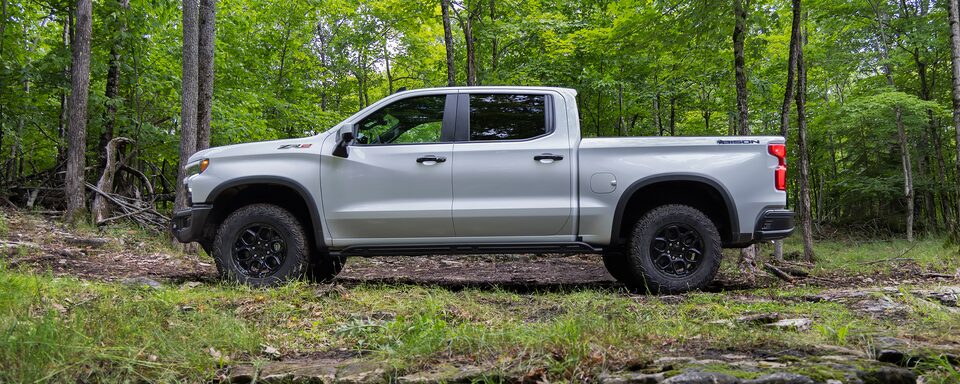 Exterior driver-side view of the 2023 Silverado ZR2 Bison Edition.