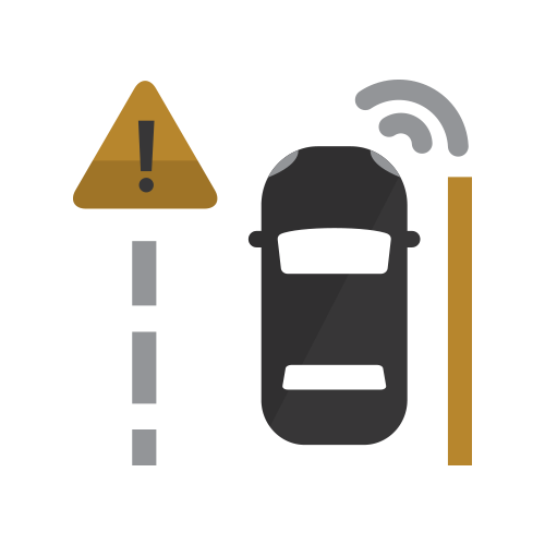 Lane Departure Warning on icon. hover