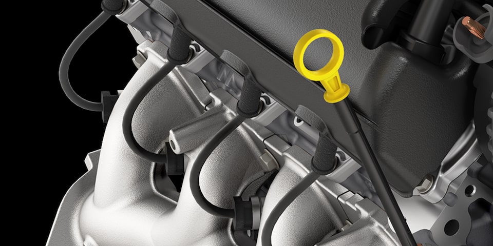 Close-up of a Chevy Silverado Engine