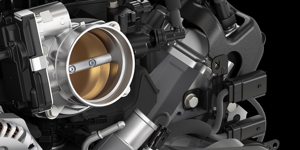 Close-up of a Chevy Silverado Engine