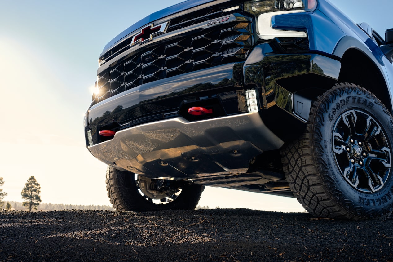 Close-Up Shot of the Chevrolet Silverado ZR2 off-road truck Bumper.