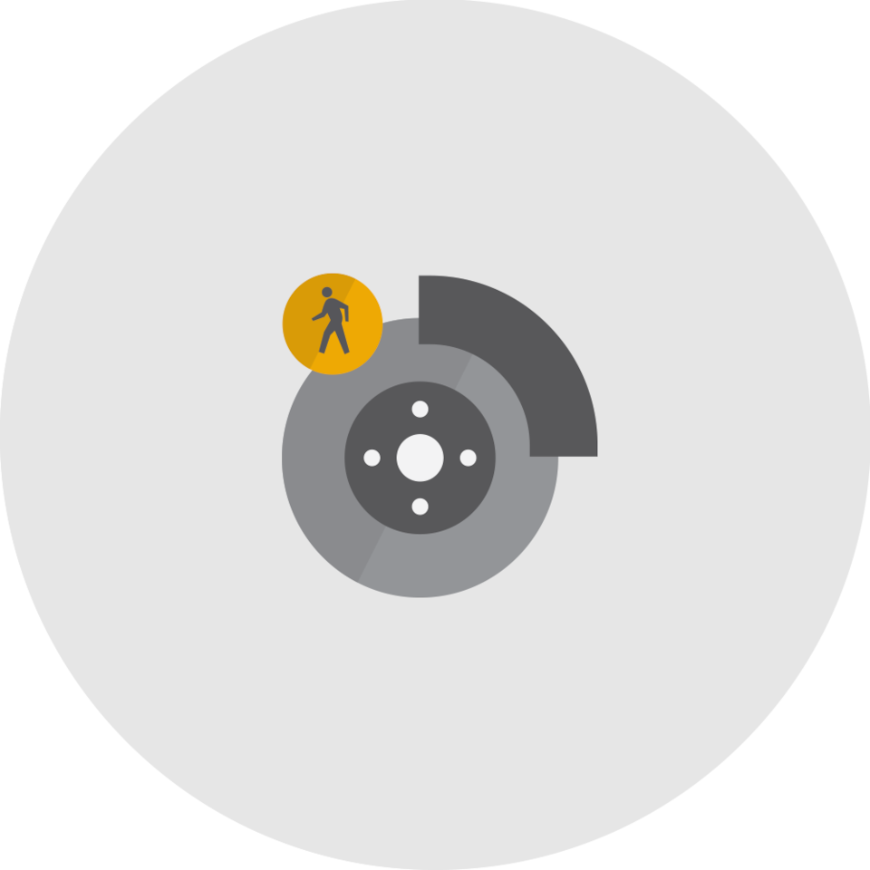 Front Pedestrian Braking Icon.