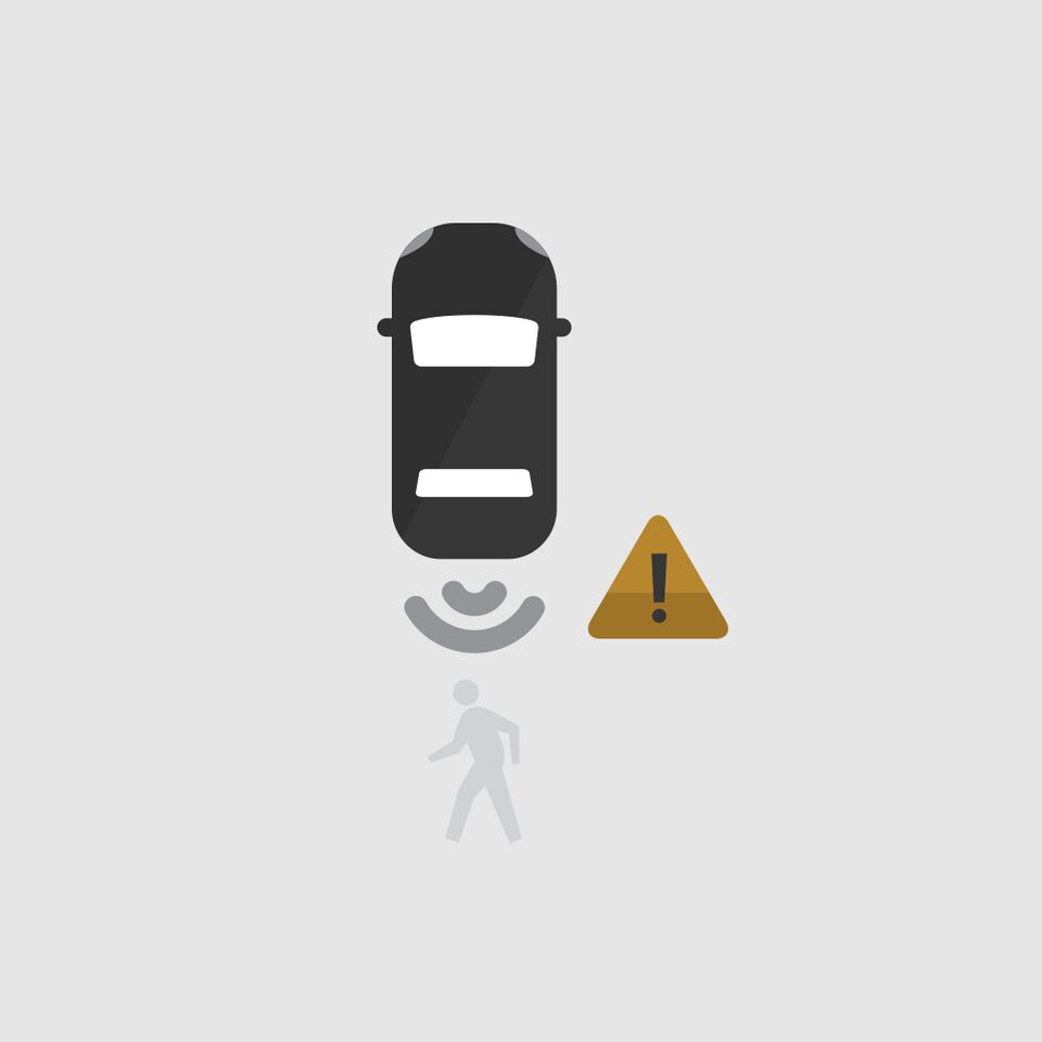 Rear Pedestrian Alert Icon.
