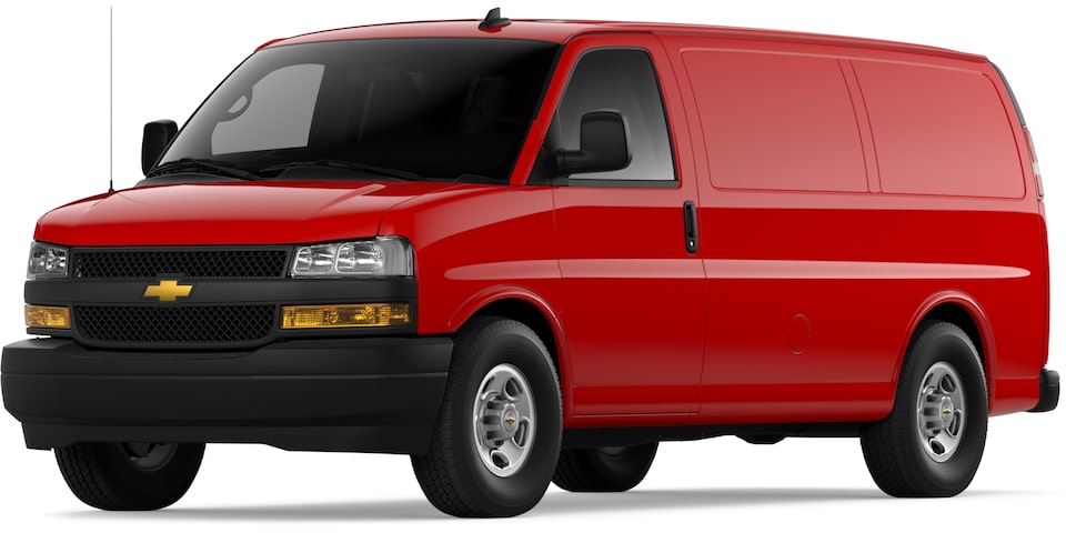 Fourgonnette utilitaire Express 2024 en rouge ardent.