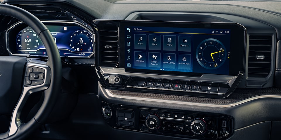 Habitacle intelligent d’un pick-up Chevrolet.