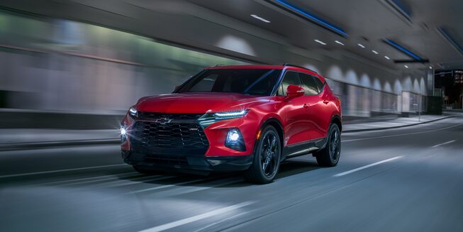 2020 Chevy Blazer Sporty SUV: driving down the tunnel with LED headlights on