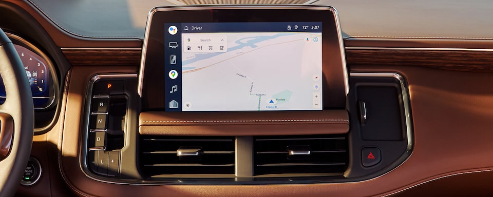 2022 Chevrolet Suburban Interior View Of Touch-Screen Navigation Screen.