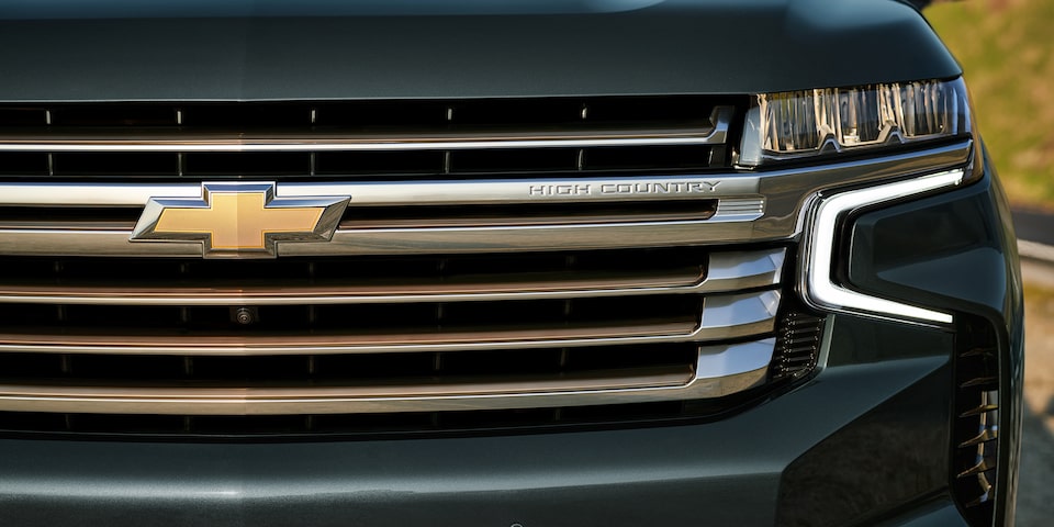 2022 Chevrolet Tahoe Exterior Closeup Of Grill & Intellibeam High Beam Assist.