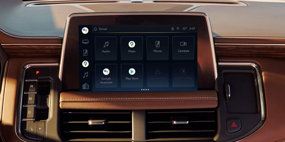 2022 Chevrolet Tahoe Closeup on Infotainment System.