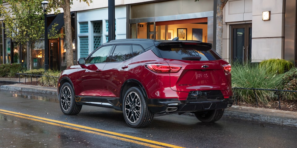 Left rear view of the 2023 Blazer.
