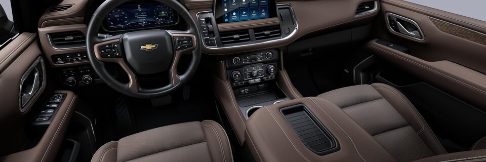 2023 Chevrolet Suburban In Jet Black / Mocha Perforated Leather Seating Surfaces