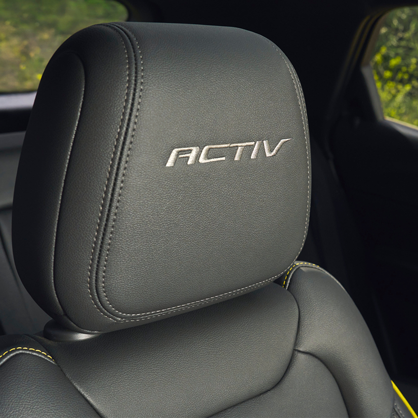 Lettering on the seating of the 2024 Chevrolet Trailblazer ACTIV.