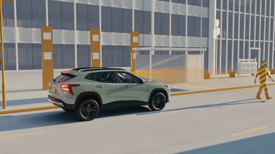 Caractéristique de sécurité du Chevrolet Trax 2024 : freinage de détection des piétons à l’avant.
