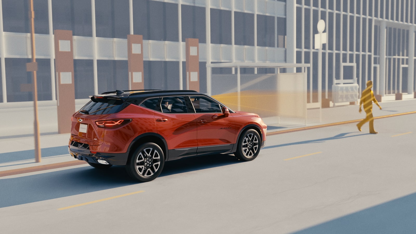 La fonction de freinage de détection des piétons à l’avant du Chevrolet Blazer 2026.