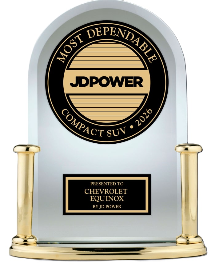 J.D. Power Award trophy for the 2026 Chevrolet Equinox.