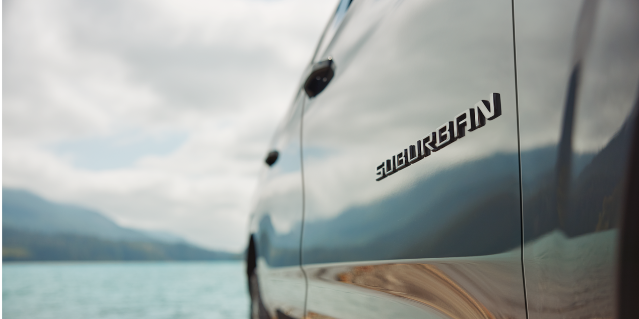 Close-up of the Suburban Nameplate on the Exterior of the 2026 Chevrolet Suburban.
