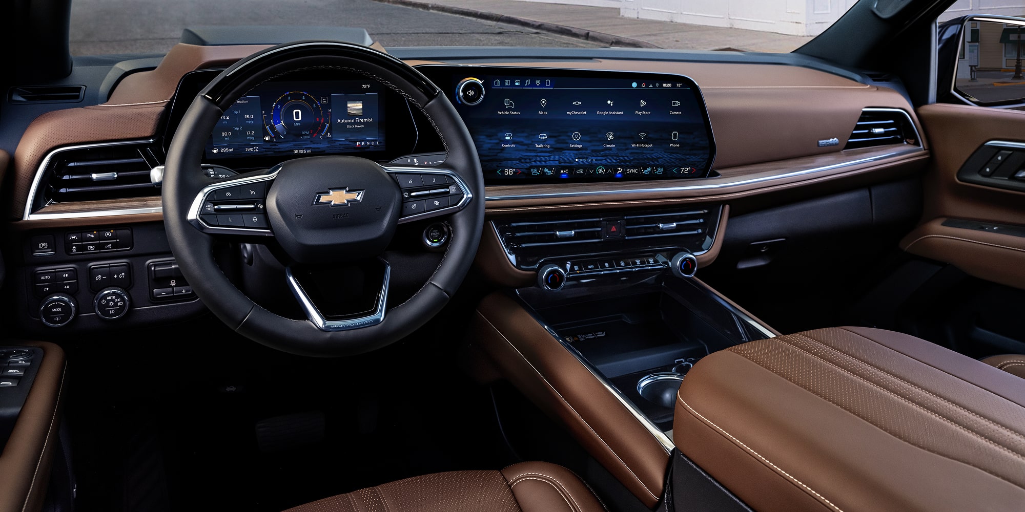 Driver's Seat Full View of the Interior Cabin and Dashboard of the 2026 Chevrolet Suburban.