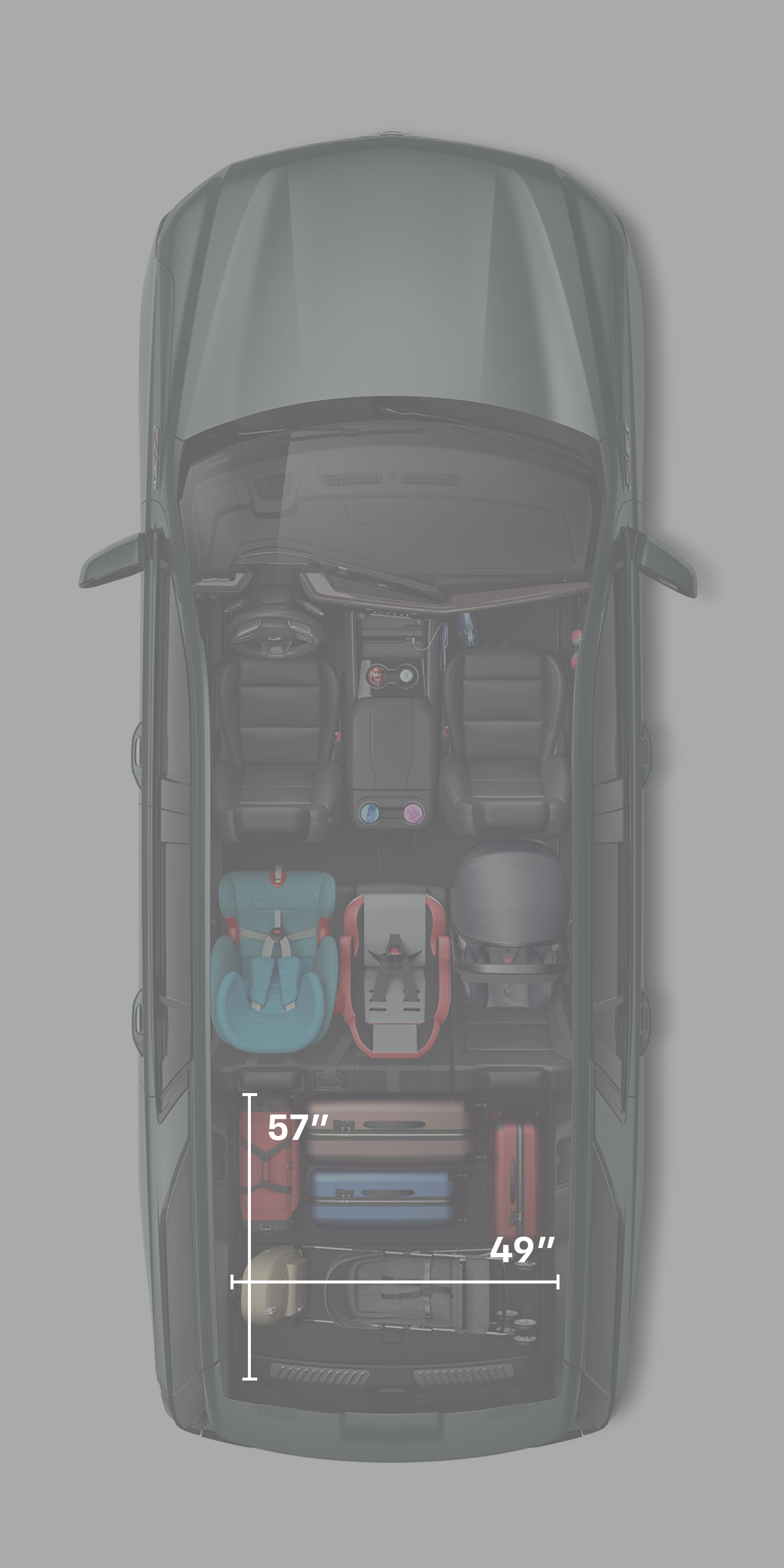 A Top View of the 2026 Chevrolet Tahoe Interior with the Trunk Full of Luggages.