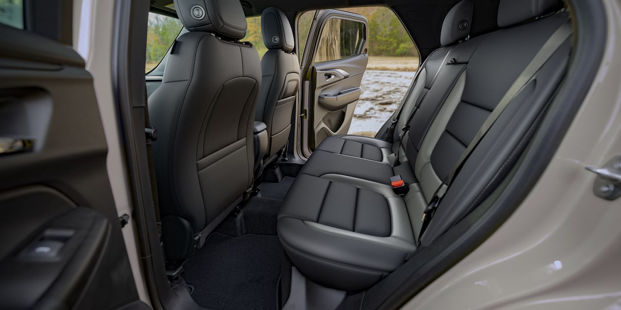 Side view of the second row seats of the 2026 Chevrolet Trailblazer ACTIV trim.
