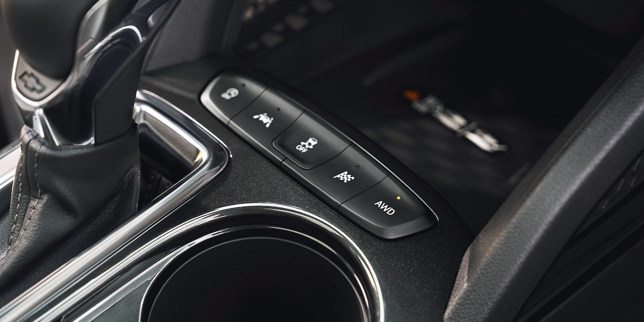 Close up view of the selectable drive modes inside the 2026 Chevrolet Trailblazer.