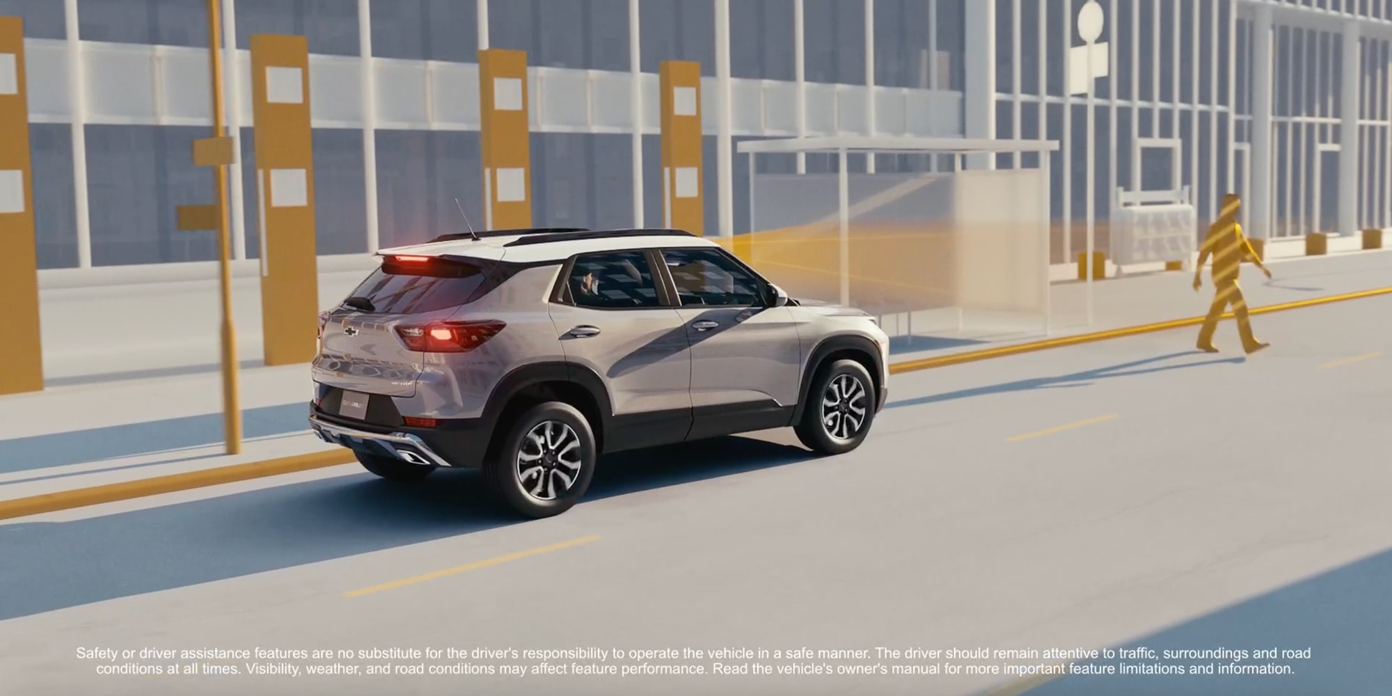 Chevrolet Trailblazer – assistance sécurité Chevrolet : freinage de détection des piétons à l’avant.
