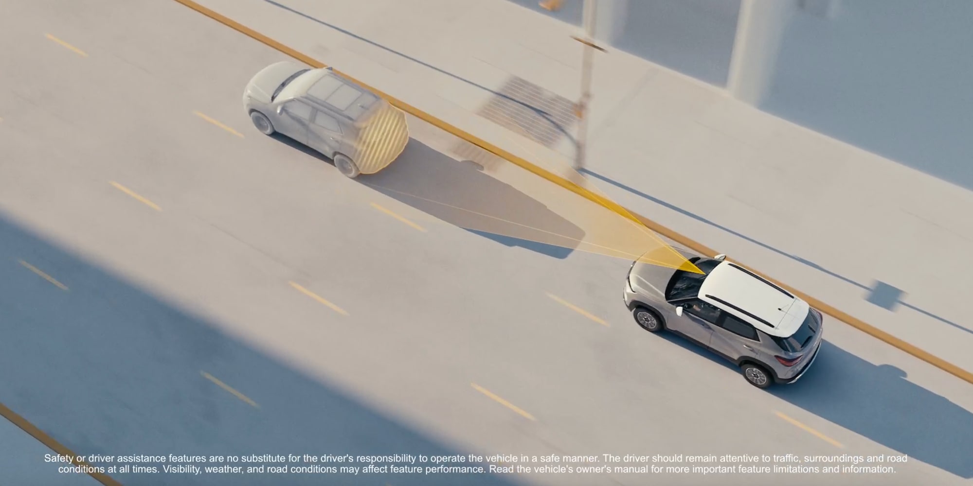 Chevrolet Trailblazer – assistance sécurité Chevrolet : témoin de distance avec le véhicule qui précède.