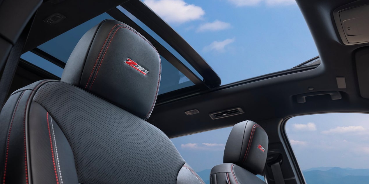 Close Up View of the Seat Headrest Inside the 2026 Chevrolet Traverse.